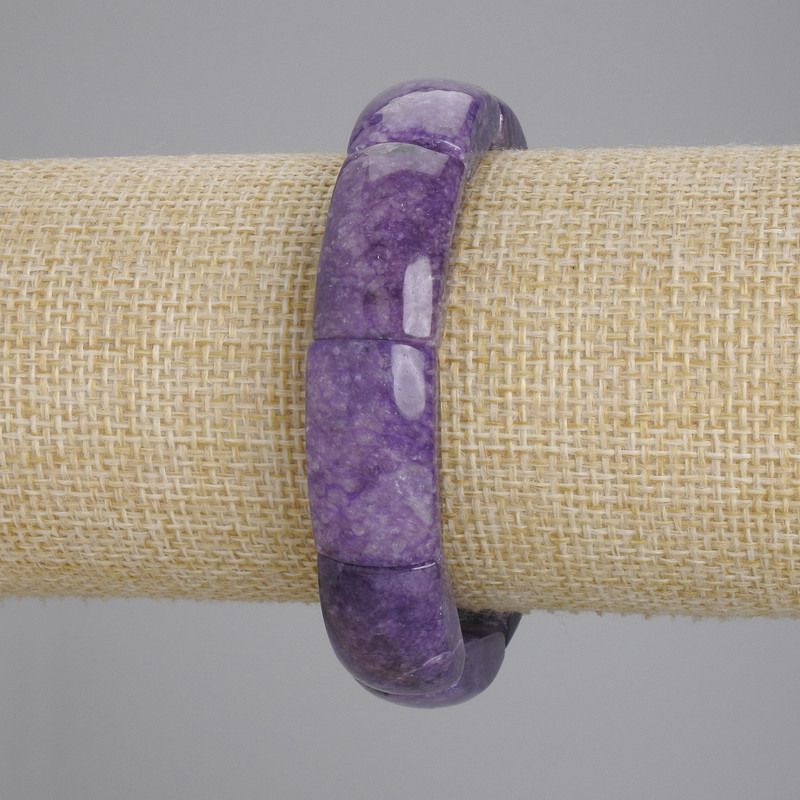Charoite natural stone bracelet chain, 23x13 mm links, 5mm+-, length 18cm+- stretch