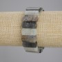 Bracelet with Rutile Quartz Hair-like Inclusions, Oval Links, 22×10 mm, stretchy 18 cm adjustable