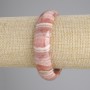Bracelet, Rhodonite Natural Stone, Link, diameter 17x13mm+-, length 18cm+- stretch