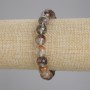 Bracelet Natural Stone Mossy Agate Smooth Bead, 10mm diameter ±, length 18cm ± Stretch