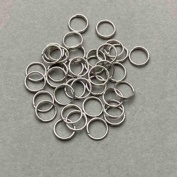 Spring Ring Jump Ring 7mm Silver-Coloured (Swivel) - Zinc Alloy Packaging 1kg