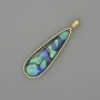 Haliotis Drop Pendant 40×11mm± Golden Metal