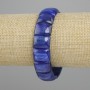 Bracelet, natural kianite, smooth link, 16×12 mm diameter ±, length 18 cm ±, stretch