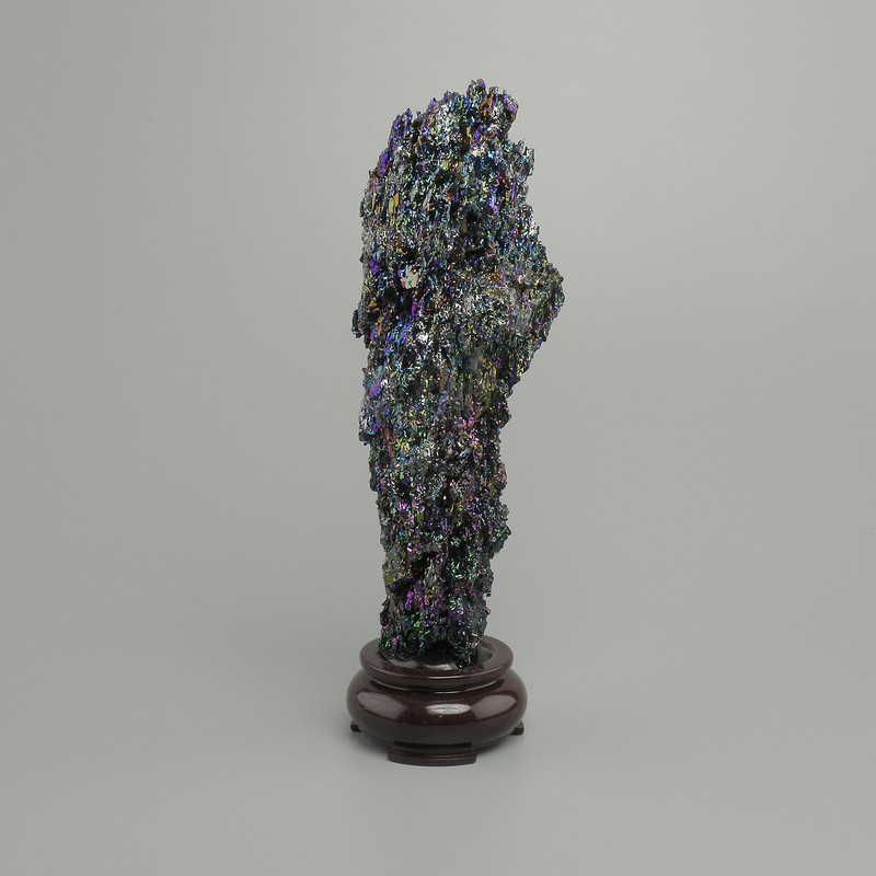 Sculptural decorative stone, unpolished chalcopyrite on stand 170x40-50mm± (assorted sizes)
