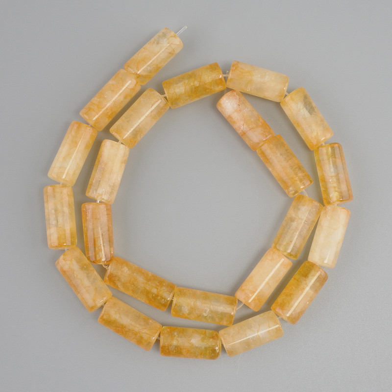 Citrine Beads Cylinder, diameter 17-18×8mm, length 40cm on thread