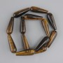 Tiger's Eye & Hawk's Eye Drop Beads 31×10.5 mm, 40 cm approx on thread