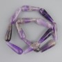 Amethyst Drop Beads, 31x10mm diameter, ±40cm length on a fishing line