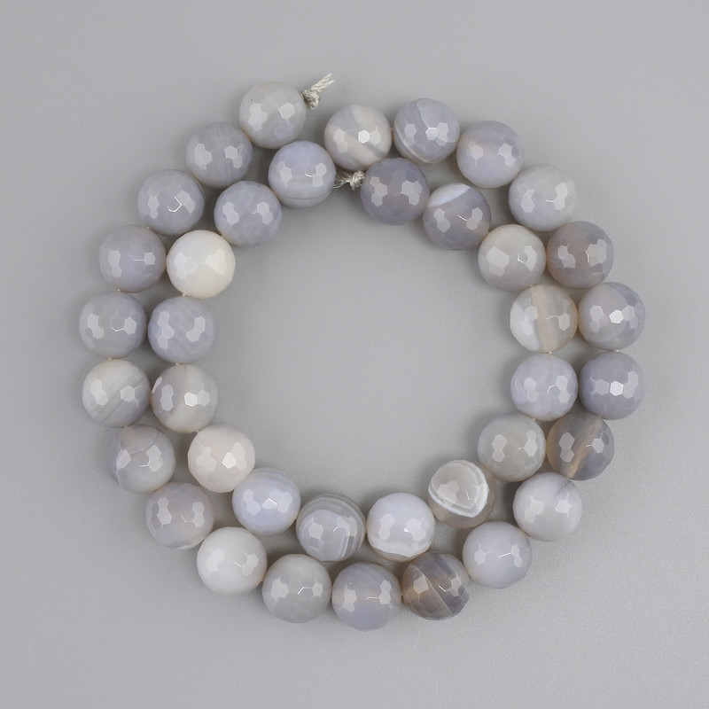 Botswana Agate Beads Faceted Round 10mm, 38cm+ Length on Thread