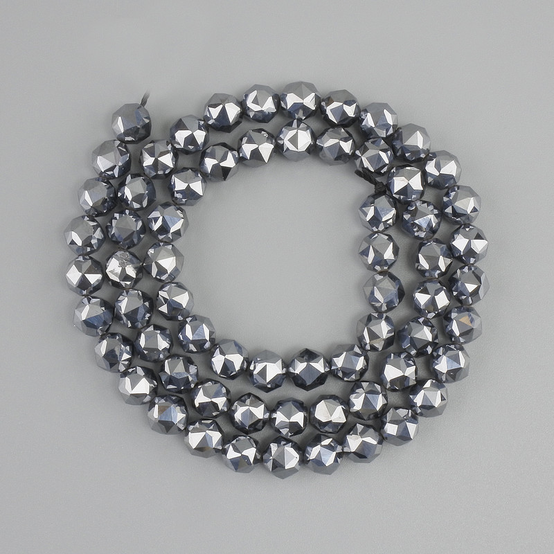 Terahertz Beads, Multifaceted 6mm Diameter ±, 39cm ± on a Thread