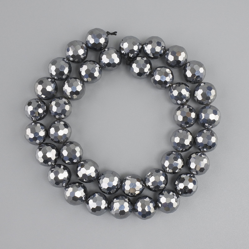 Terahertz Beads, Faceted Round 8mm, 38cm+/- on a thread