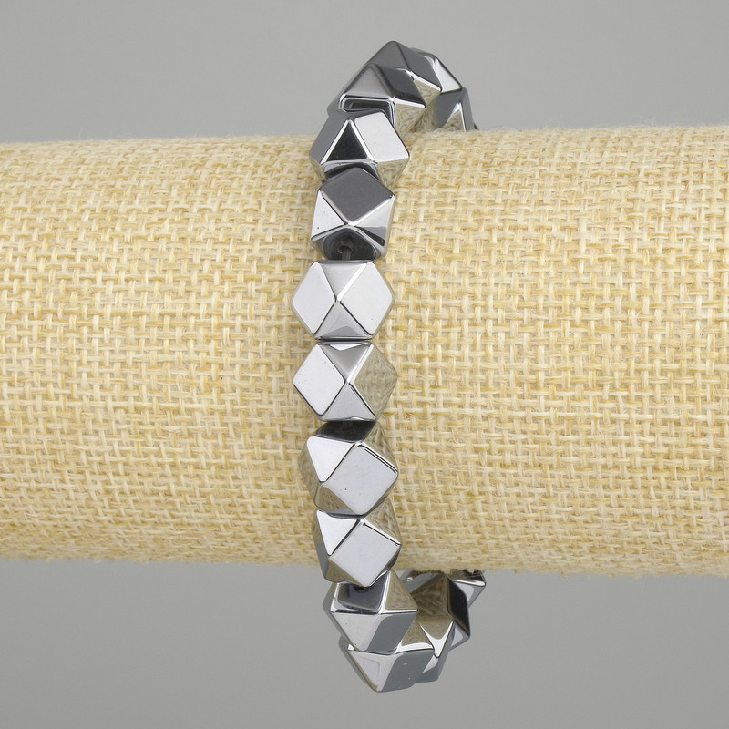 Terahertz Geometric Multifaceted Bracelet, diameter 8.5x8.5mm, length 18 cm ± stretch