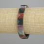 Bracelet Jasper, faceted square, 11x11mm diameter, stretch 18cm±