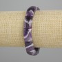 Bracelet natural Amethyst stone smooth links, diameter 17x10, 5-11mm+-, length 18cm+- stretch