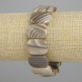 Bracelet, Botswana Agate natural stone link, 20×15mm+- oval, stretch length 18cm+-