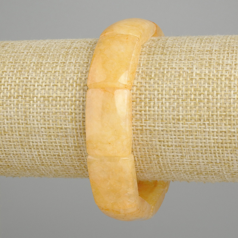 Bracelet Citrine Smooth Link, diameter 22×15mm±, length 18cm± stretch