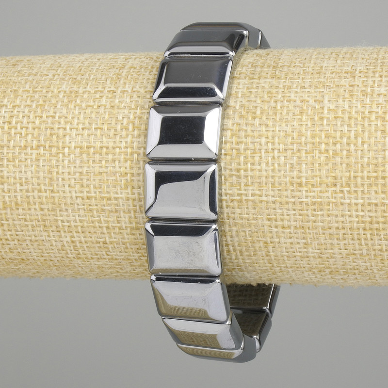Terahertz bracelet chain, 16×12 mm diameter +/-, length 18 cm +/- stretch