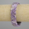 Charoite Natural Stone Smooth Link Bracelet, 16x12mm diameter, 18cm adjustable length, stretch
