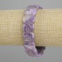 Charoite Natural Stone Smooth Link Bracelet, 16x12mm diameter, 18cm adjustable length, stretch