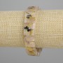 Bracelet, Rutilated Quartz Hairy (Hair Quartz) Smooth Link, Ø 12x7-8mm ±, Length 18cm ±, Elastic