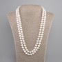 Long Necklace of River Pearls, Oval Freshwater Pearls, diameter 8-10, 5x8, 5-9, 5mm+-, length 120cm+-