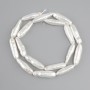 Baroque pearls with petrol glow on thread 24-2, 5×5, 5-7mm +-, length 39cm+