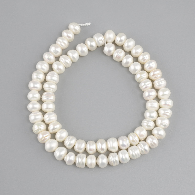 Freshwater Pearls Beads, diameter 6-7×4, 5-5, 5mm+-, length 35cm+-, on thread