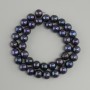Freshwater Pearls Graphite with Peacock Iridescence (peacock black), diameter 9.5-10mm+-, length 38cm+- on thread