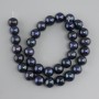 Freshwater pearls graphite with peacock glow (peacock black), diameter 11-12mm±, length 37cm± on thread