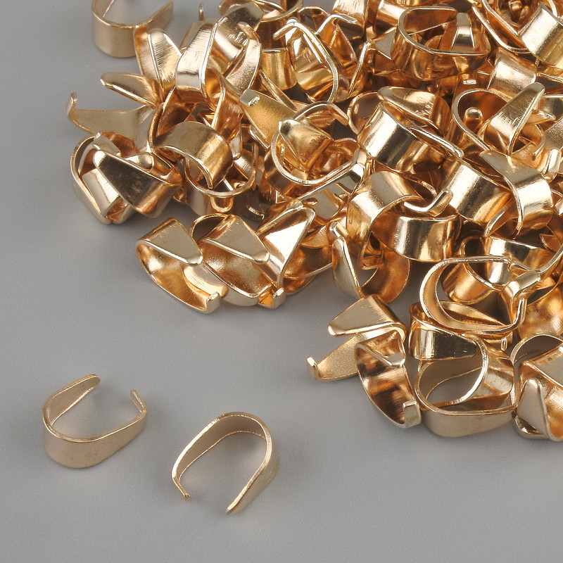Pendant Finding Holder for Pendant Bails, 4mm± diameter, 8mm± length, gold-tone metal, 22g± weight