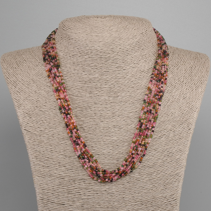 Multi‑row Turquoise? Wait: Turmaline not turquoise. English: Multi‑row tasselled? No, it's bead necklace: 