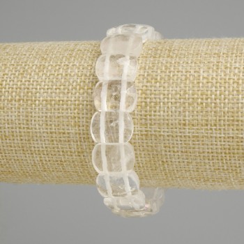 Bracelet Mountain Crystal Faceted Link, diameter 14×10mm±, length 18cm (stretch)