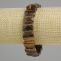 Tiger's Eye Faceted Beaded Bracelet, 15x10mm stones, 5-11mm approx, length 18cm (stretch)