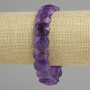 Amethyst Faceted Bead Bracelet, 15x11mm, stretchy, 18cm