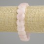 Bracelet Rose Quartz Faceted Link, diameter 15x11mm, length 18cm (stretch)