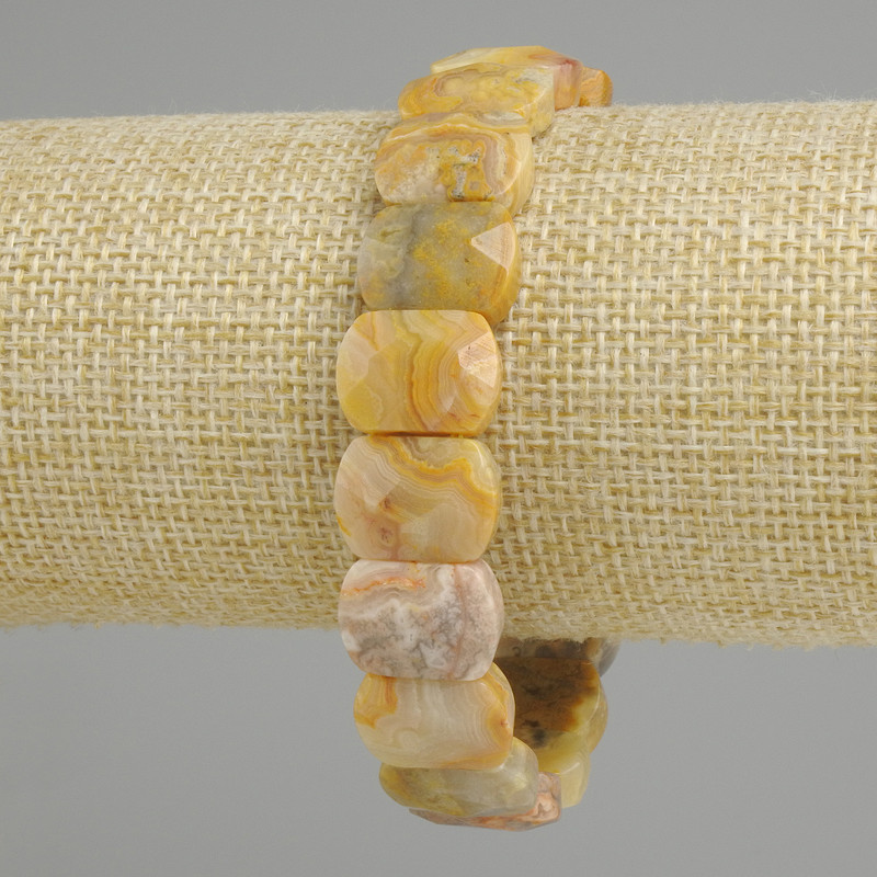 Bracelet Jasper Beaded Chain, 14×11mm diameter, length 18cm (stretch)