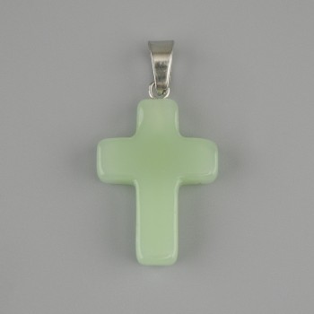 Cross Pendant Jadeite 25x18mm ±, length 35mm ±