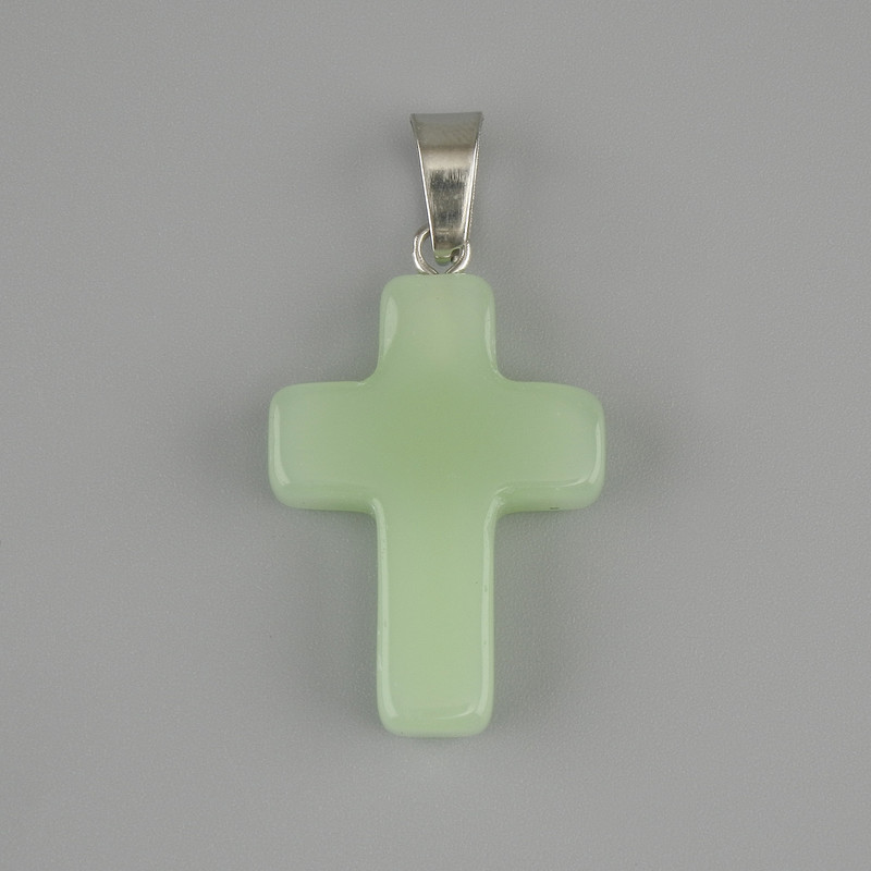 Cross Pendant Jadeite 25x18mm ±, length 35mm ±