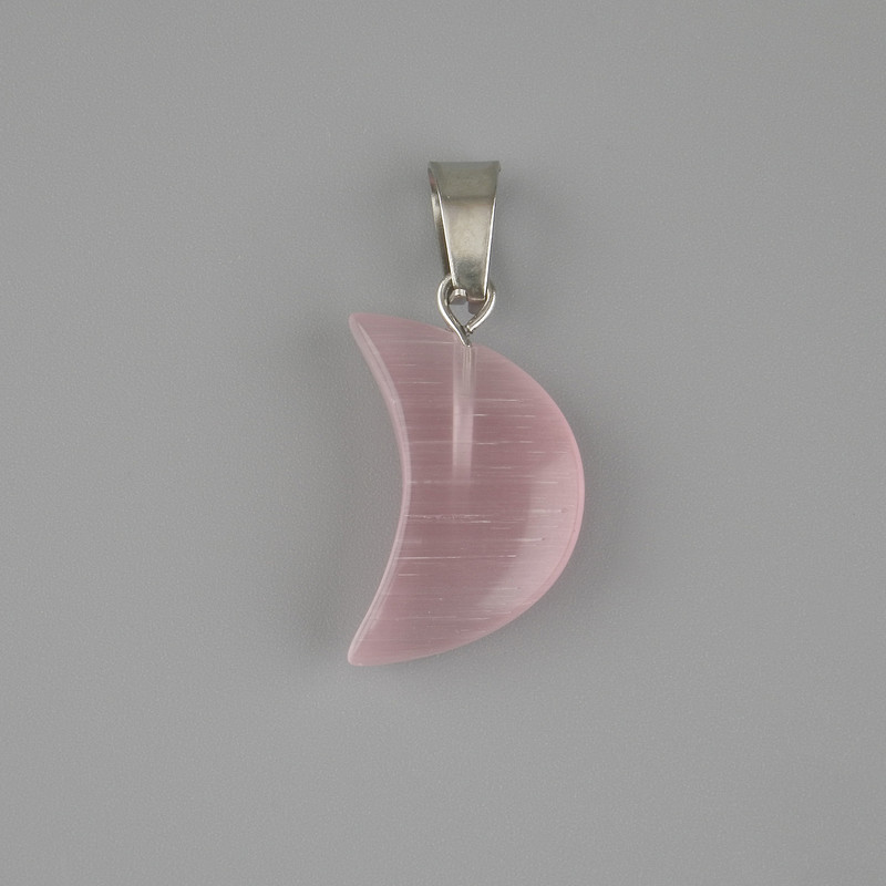 Pendant Crescent Cat's Eye 23×13mm±, pendant length about 28mm±