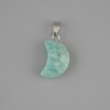 Faceted Ammonite Half Moon Pendant Amazonite 19x12mm±, length 25mm±