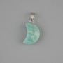 Faceted Ammonite Half Moon Pendant Amazonite 19x12mm±, length 25mm±