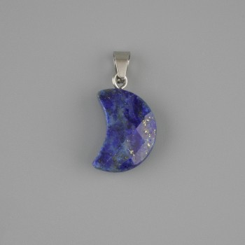  Faceted Crescent Pendant Lazurite 19×12mm ±, length 25mm ±