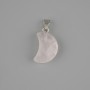 Faceted Crescent Pendant in Pink Quartz 19x12mm+-, length 25mm+-