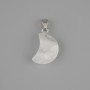 Faceted Pendant Crescent Moon Mountain Crystal 19×12mm±, length 25mm±