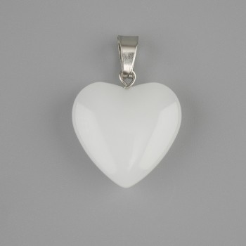 Heart Pendant Mountain Crystal 20x20mm+-, length 28mm+-