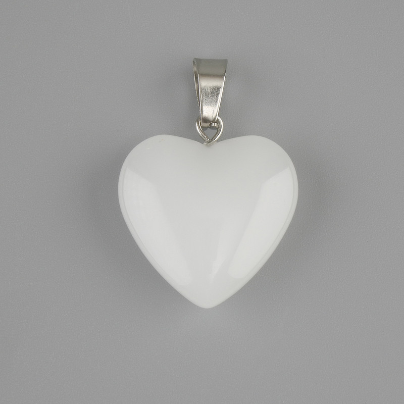 Heart Pendant Mountain Crystal 20x20mm+-, length 28mm+-