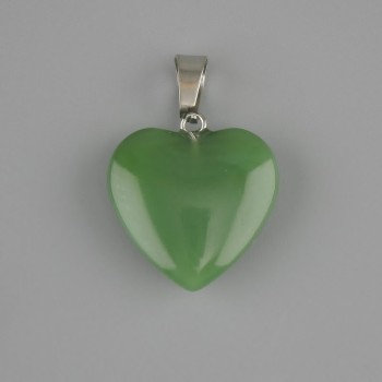 Heart Jade Pendant 20x20mm+-, length 28mm+