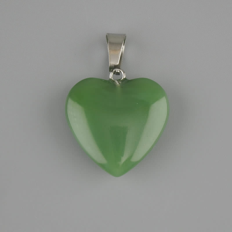 Heart Jade Pendant 20x20mm+-, length 28mm+