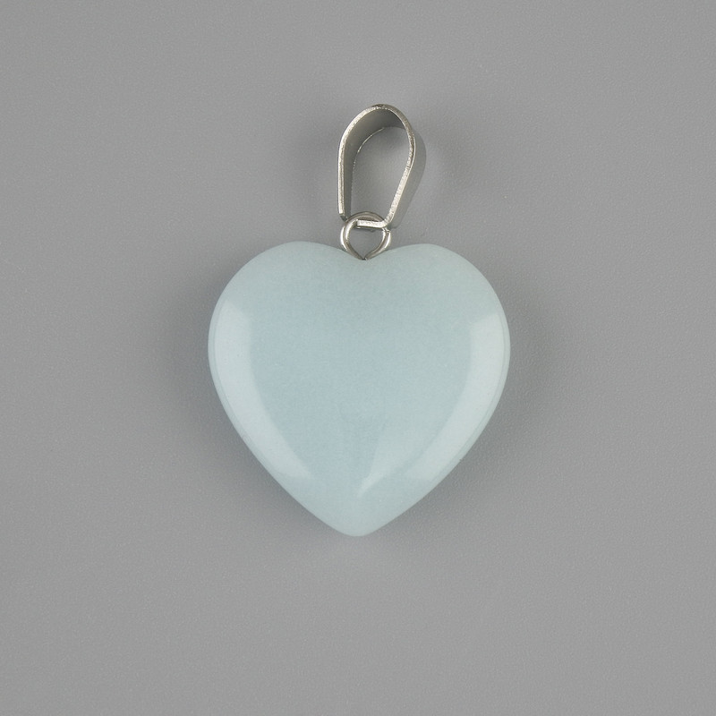 Pendant Heart Aquamarine 20x20mm+-, length 28mm+-