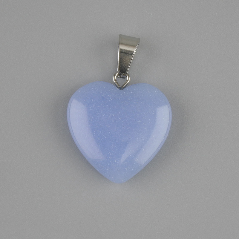 Heart Pendant Aquamarine 20x20mm ±, length 28mm ±