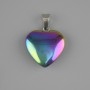 Heart Pendant Hematite with petrol-like iridescence 20×20mm, including bail, length ~28mm